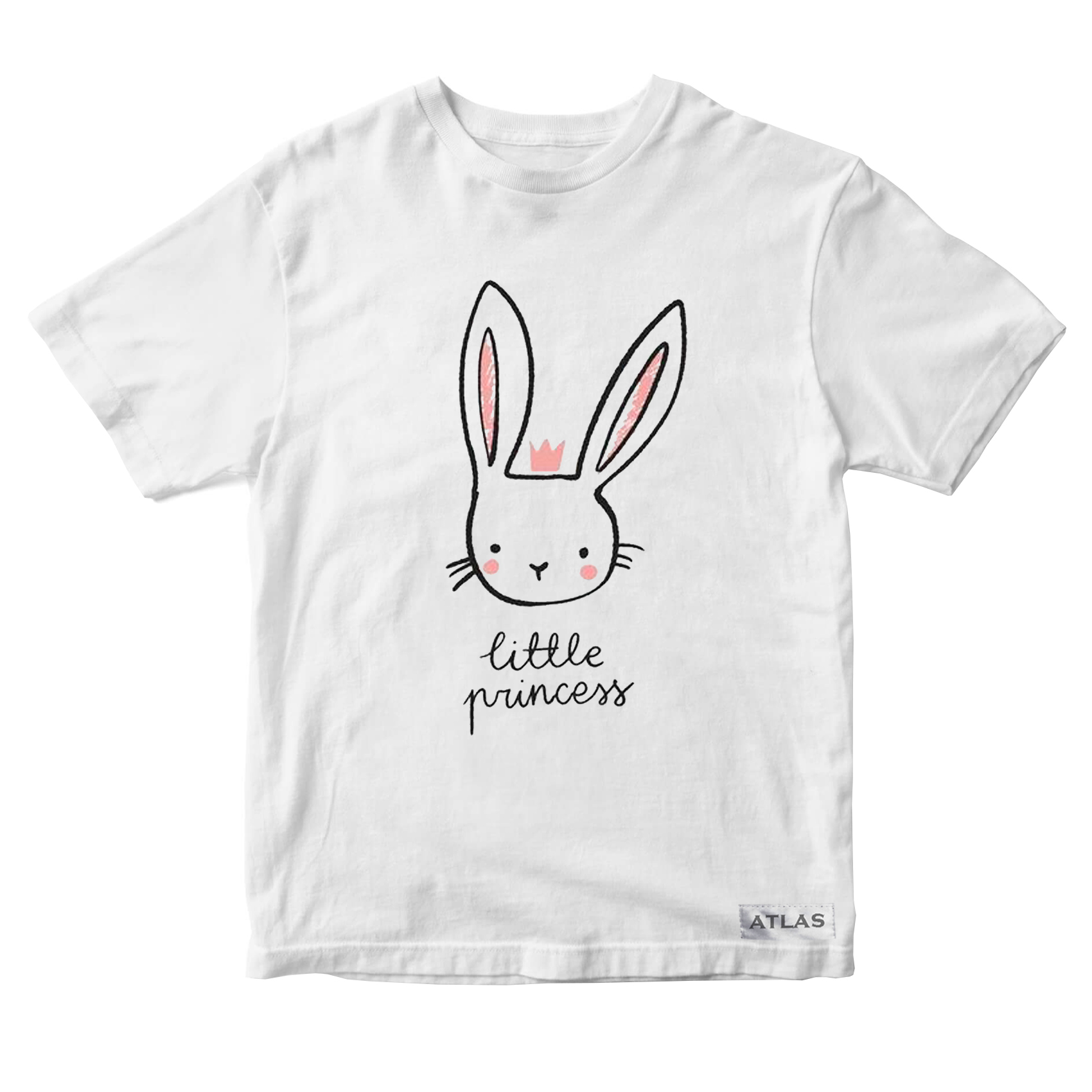 تی شرت آستین کوتاه دخترانه مدل خرگوش کوچولو کد WK31 رنگ سفید
