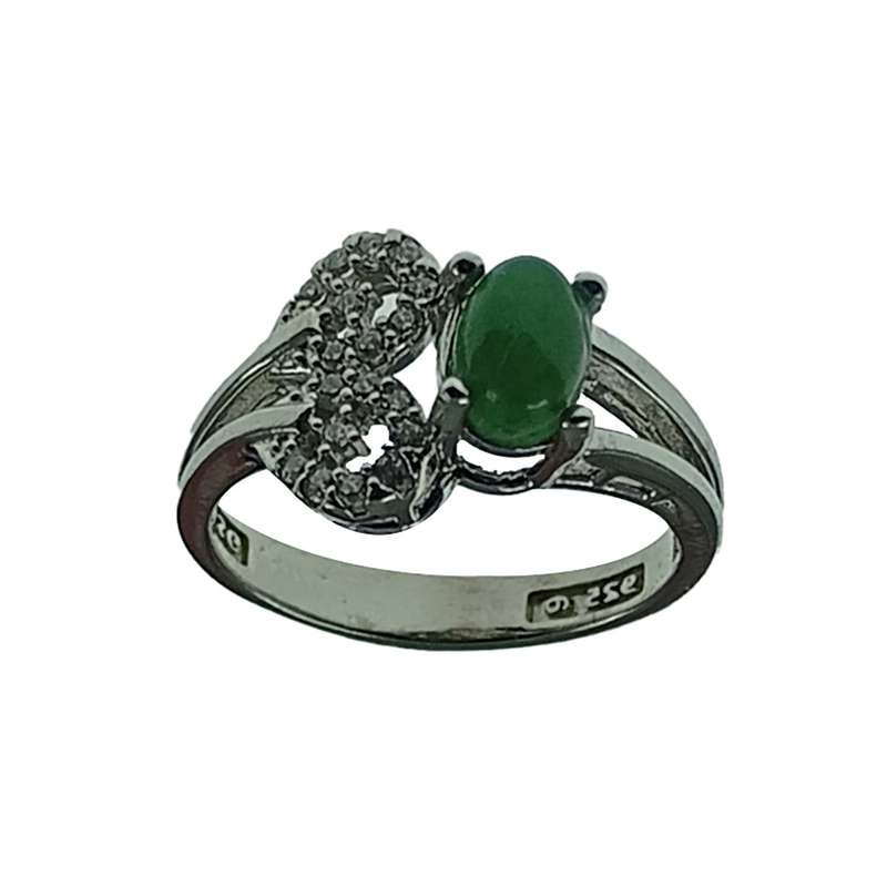 انگشتر نقره زنانه سلین کالا مدل عقیق یشم کد 117 انگشتر نقره زنانه سلین کالا مدل عقیق یشم کد 117