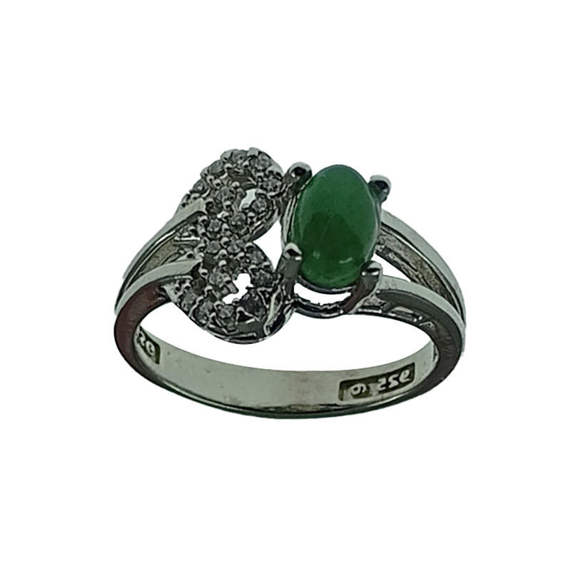 انگشتر نقره زنانه سلین کالا مدل عقیق یشم کد 117 انگشتر نقره زنانه سلین کالا مدل عقیق یشم کد 117