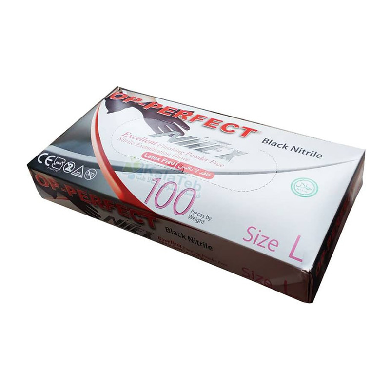 دستکش نیتریل اپی پرفکت نیتکس مدل L100 سایز لارج بسته 100 عددی