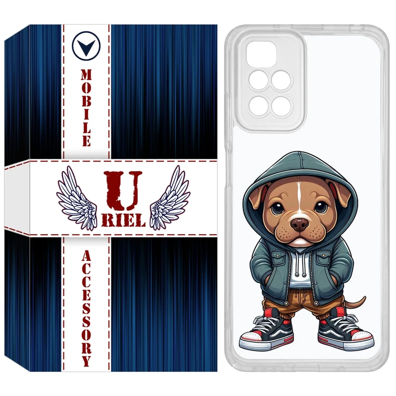کاور یوریل مدل Clear کد 66 طرح سگ قهوه ای مناسب برای گوشی موبایل شیائومی Redmi 10 / 10 Prime