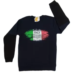 سویشرت پسرانه طرح ایتالیا مدل 0110 رنگ سرمه ای
