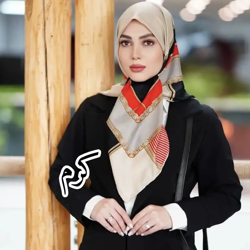 روسری زنانه مدل ابریشم توییل دست دوز مینی کد 013