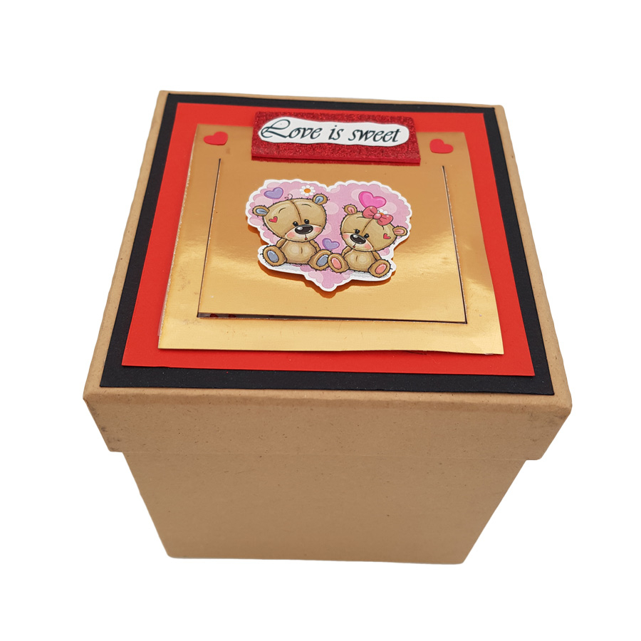 جعبه هدیه طرح خرس عاشق مدل VL 09