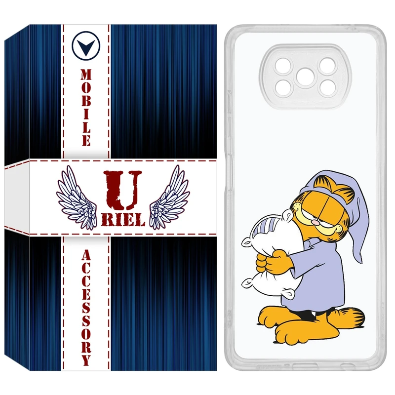 کاور یوریل مدل Clear کد 73 طرح گارفیلد خوابالو مناسب برای گوشی موبایل شیائومی Poco X3 / X3 Pro / X3 NFC