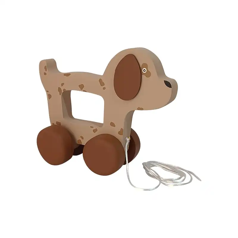 اسباب بازی چوبی طرح سگ ماشینی مدل MKids48-3F