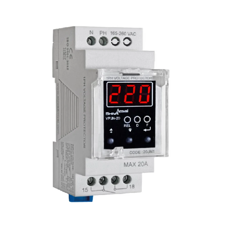 محافظ ولتاژ شیوا امواج مدل دیجیتالی VPJN-20 کد 20JN1 بسته چهار عددی