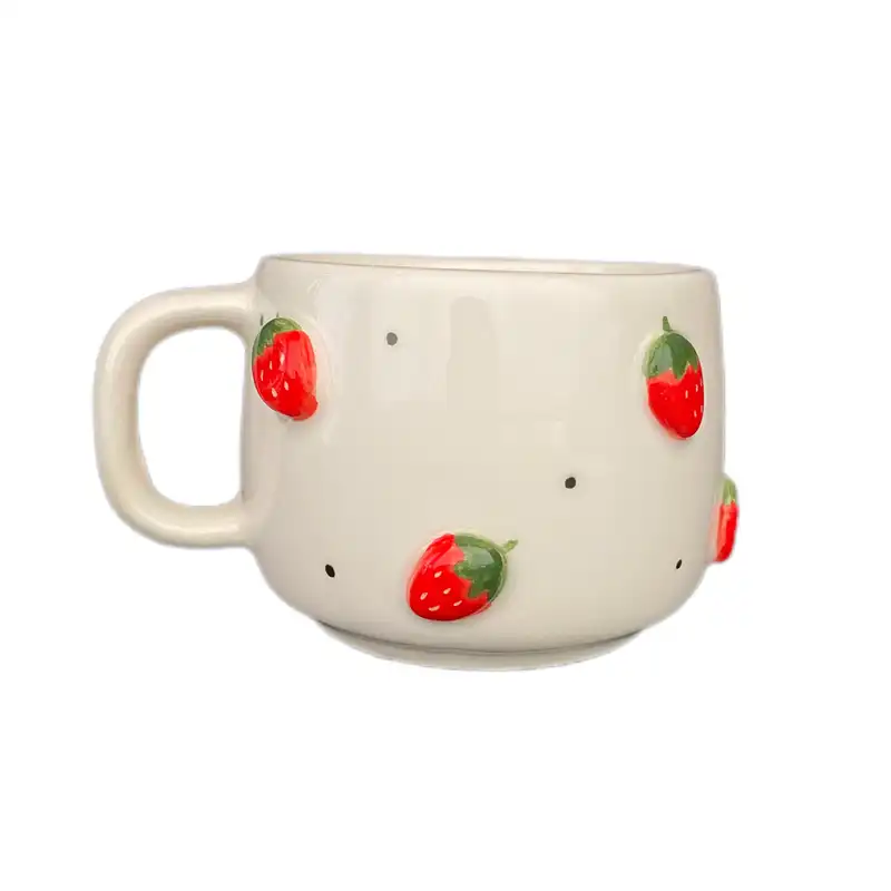 ماگ سرامیکی مدل آبمیوه طرح توت فرنگی کد A43