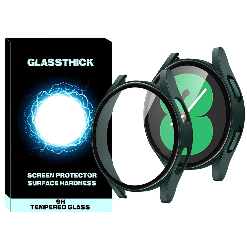 کاور گلستیک مدل PC-Bumper-GL مناسب برای ساعت هوشمند سامسونگ Galaxy Watch 4 40mm به همراه محافظ صفحه نمایش