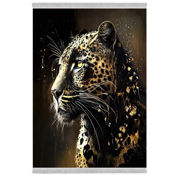 فرش پارچه‌ای دفه مدل فرشینه شانل مخمل طرح فانتزی کد 7269