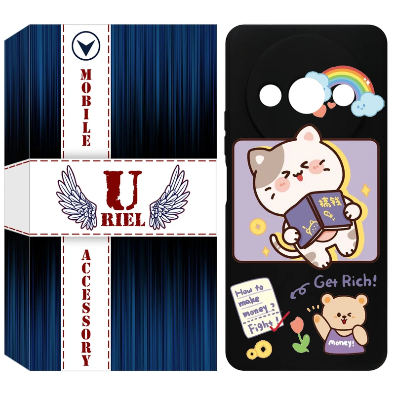 کاور یوریل قاب مدل KSH کد 12 طرح گربه مناسب برای گوشی موبایل شیائومی Redmi A3 / A3x