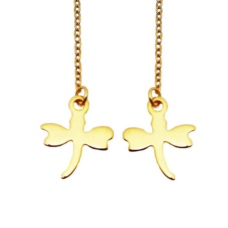 گوشواره زنانه مدل بخیه ای طرح سنجاقک کد 285GUZ