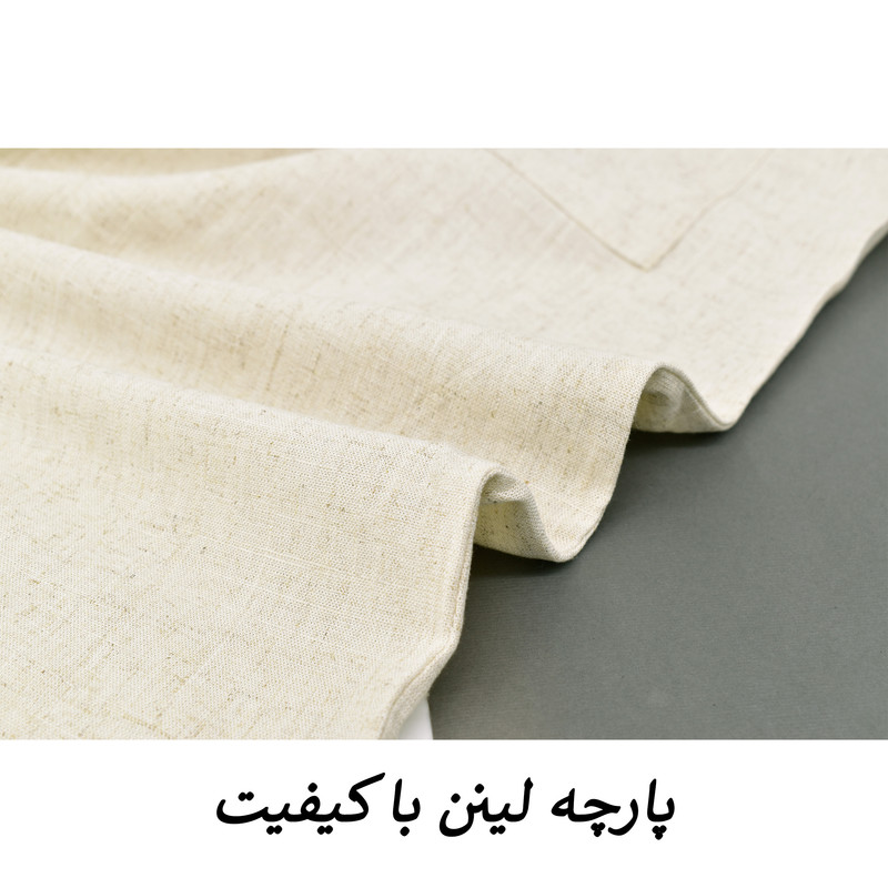 پیراهن یقه ایستاده زنانه مدل کفتان کد M5175 رنگ کرم