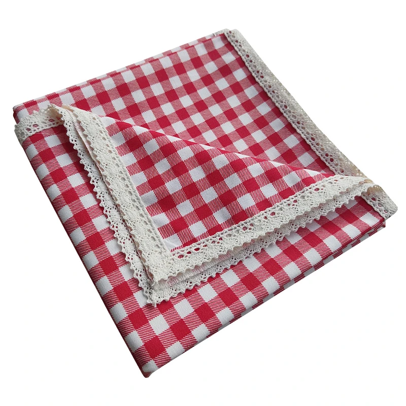 رومیزی نساجی دُر هنر یزد مدل چهارخانه cotton سایز 90x90 سانتی متر