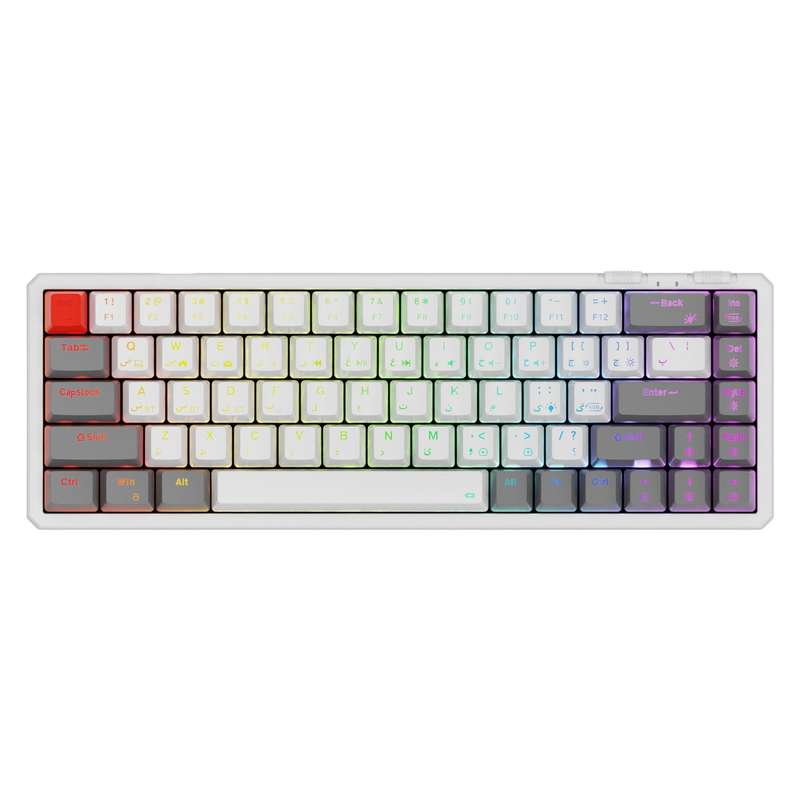 کیبورد گیمینگ فاطر مدل KCR-8000B، مکانیکال سوییچ قرمز، Tenkeyless، نورپردازی RGB