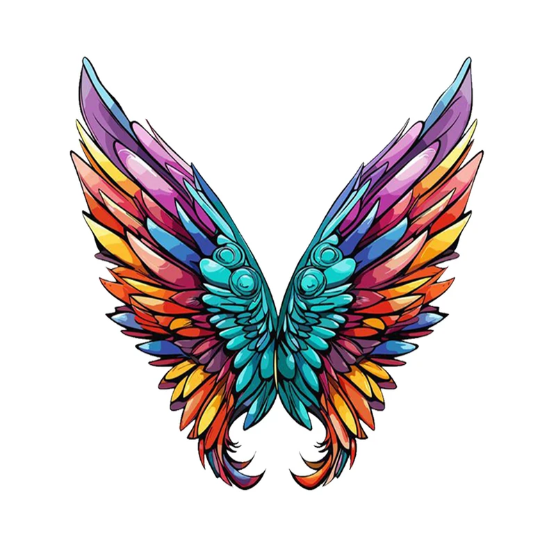 استیکر پارچه و لباس پاد آفرین مدل پر و بال رنگی خفن کد 0882
