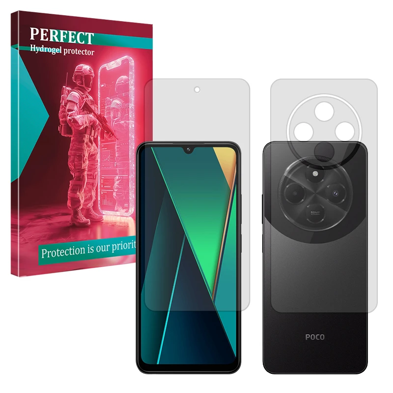 محافظ صفحه نمایش مات پرفکت مدل Tough مناسب برای گوشی موبایل شیائومی Poco C75 به همراه محافظ پشت گوشی