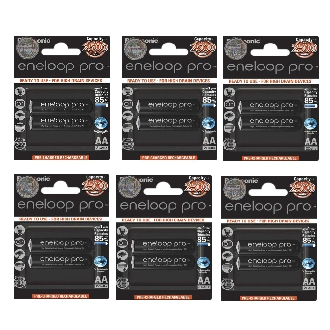 باتری قلمی قابل شارژ پاناسونیک مدل Eneloop Pro بسته 12 عددی