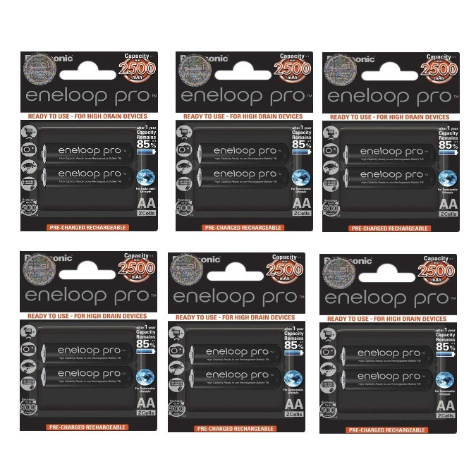 باتری قلمی قابل شارژ پاناسونیک مدل Eneloop Pro بسته 12 عددی