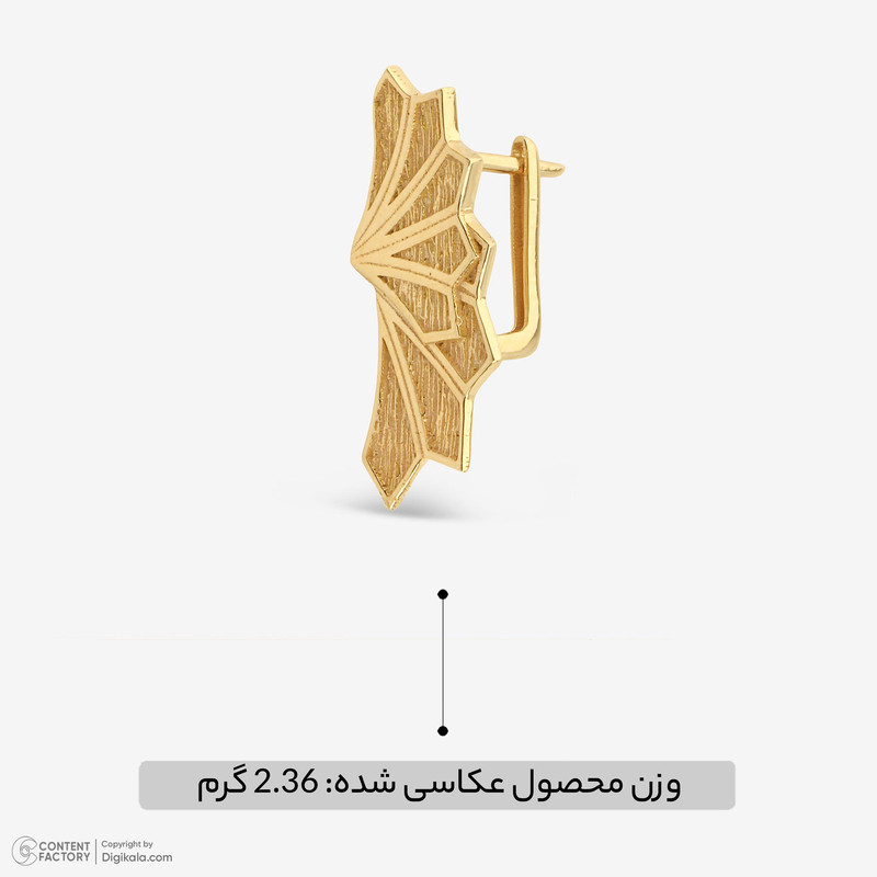 گوشواره کلیپسی طلا 18 عیار زنانه جواهری راز مدل 2412-3 - 5