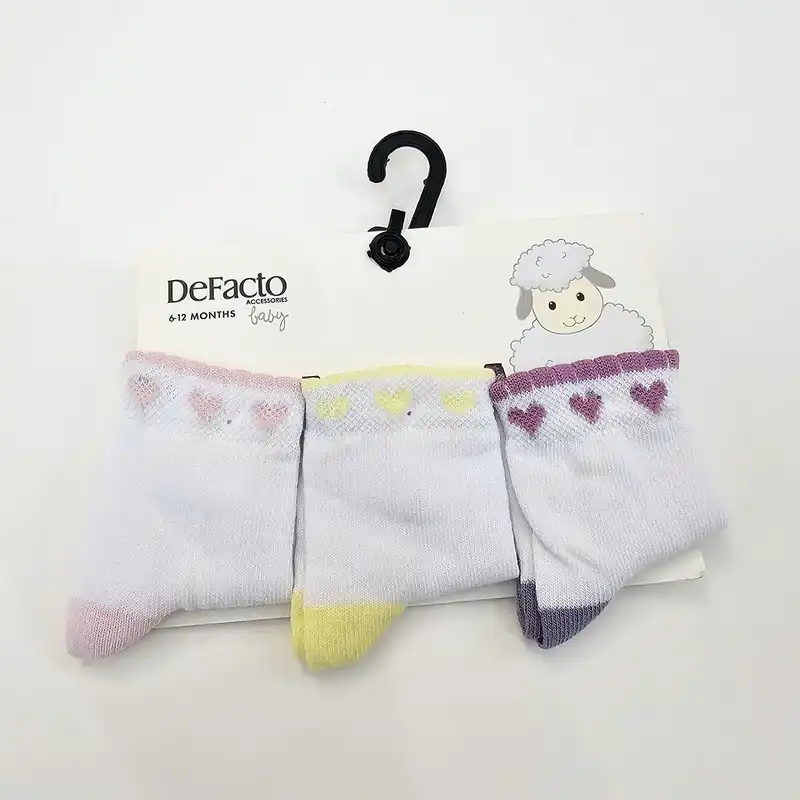 جوراب نوزادی دفکتو مدل 353WT16 مجموعه 3 عددی