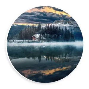  دیوارکوب طرح منظره دریاچه و جنگل مه آلود مدل wtb570