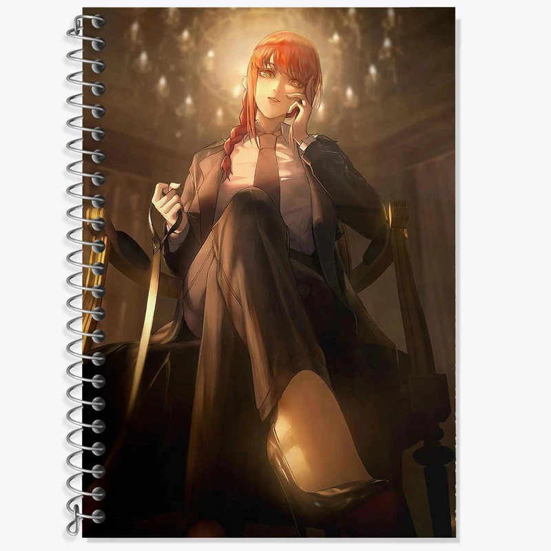 دفتر لغت 50 برگ خندالو مدل ماکیما انیمه مرد اره ای Chainsaw Man کد 22312