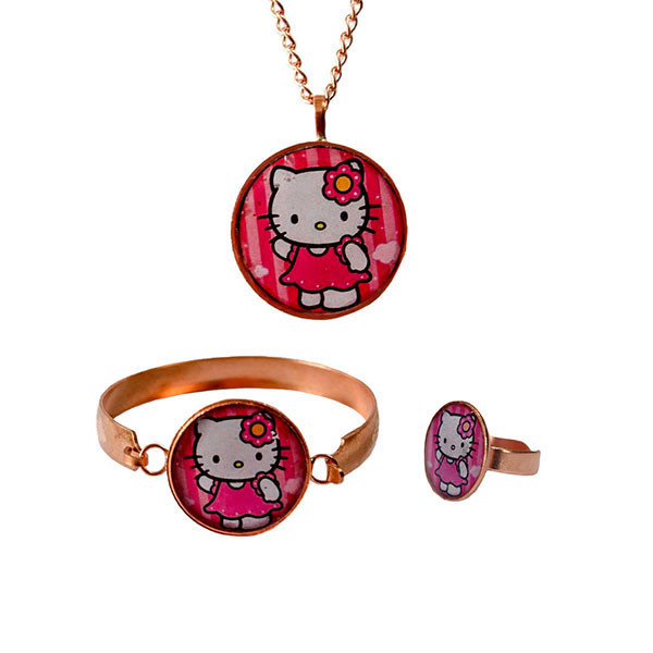 نیم ست دخترانه مدل گربه کد JW252 نیم ست دخترانه مدل گربه کد JW252