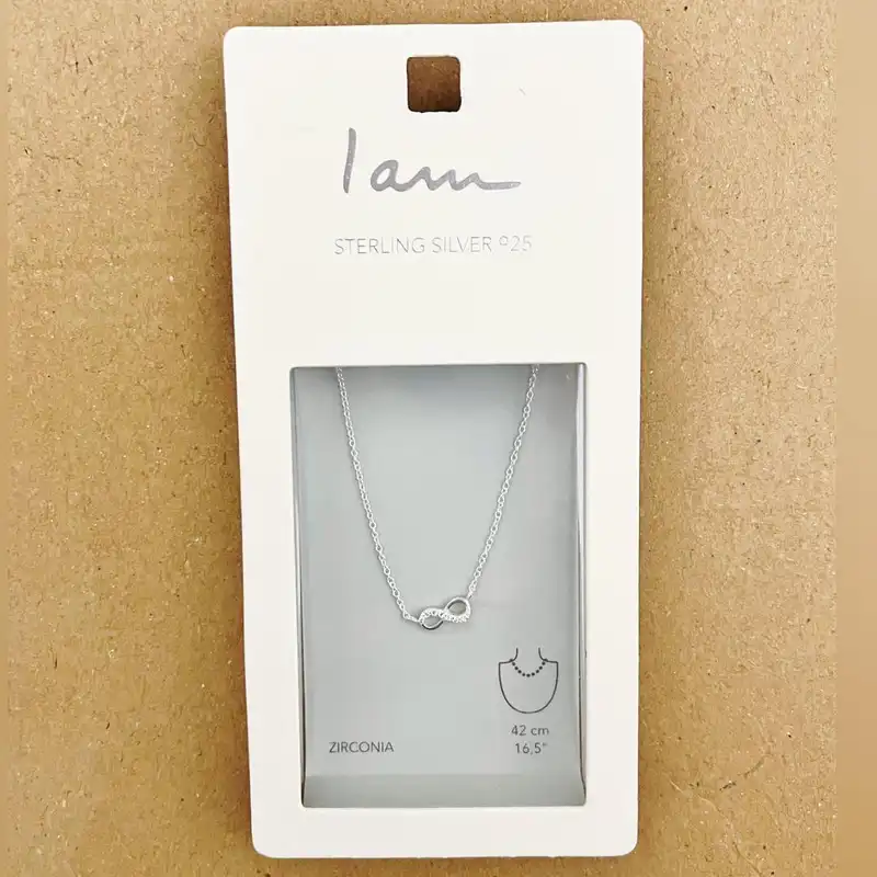 گردنبند نقره زنانه آی ام مدل بی نهایت