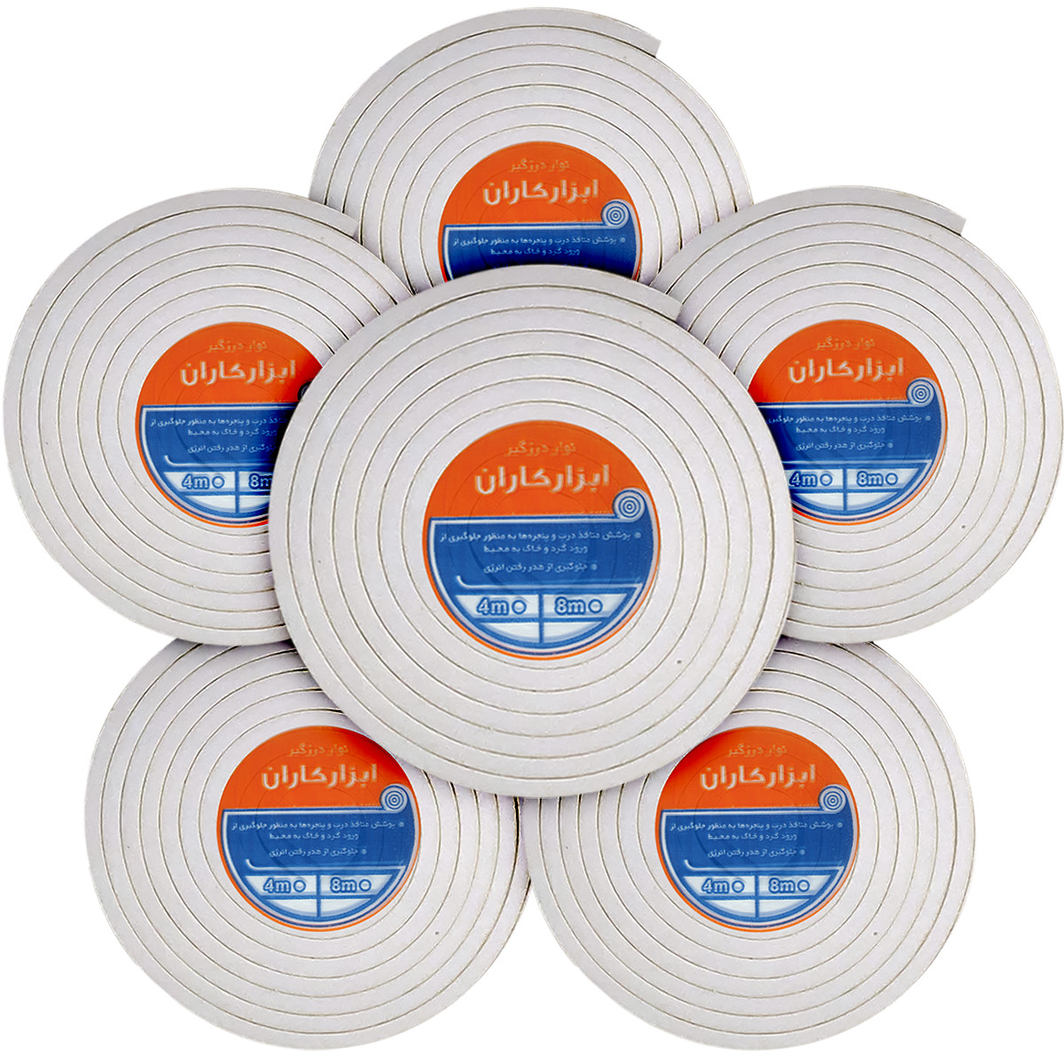 نوار درزگیر ابزار کاران مدل FOM1 طول 4 متر بسته 6 عددی