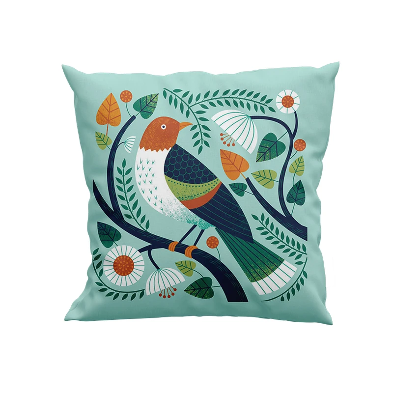 کوسن پاد آفرین مدل گل و پرنده کد DKK1293