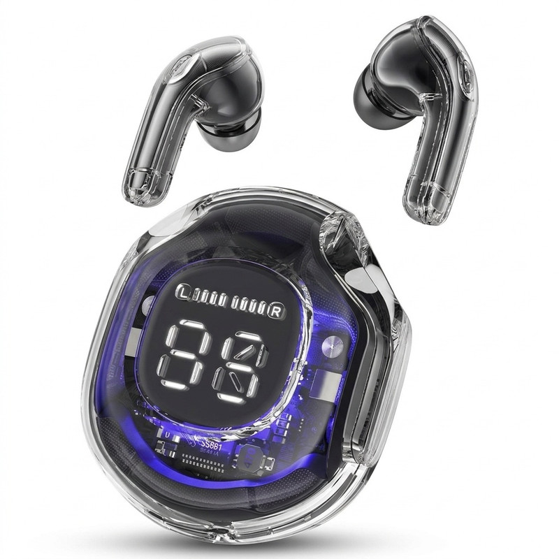 هدفون بلوتوثی TWS مدل Ultra Pro Wireless با کیس شارژ مجهز به نمایشگر دیجیتال، رابط USB Type-C، سری‌های سیلیکونی و پخش صدای استریو