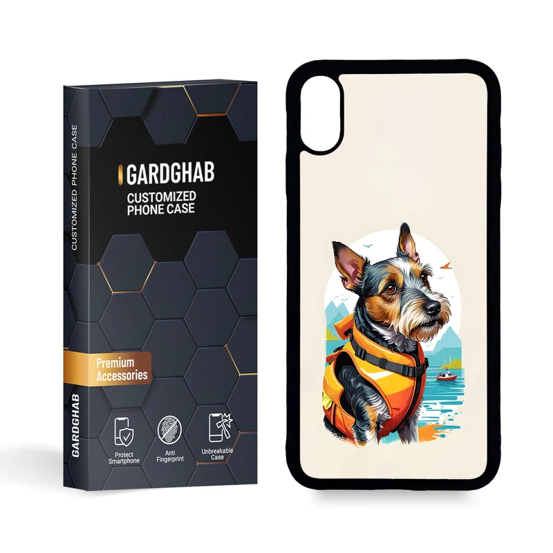 کاور گارد قاب مدل پشت گلس هنری مناسب برای گوشی موبایل اپل iPhone Xs MAX