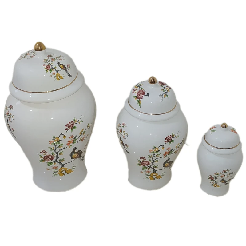 بانکه مدل جینجر جار طرح پرنده بهشتی کد 010 مجموعه سه عددی