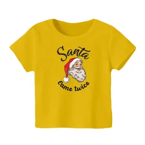 تی شرت آستین کوتاه بچگانه مدل بابانوئل کریسمس کد 19 رنگ زرد