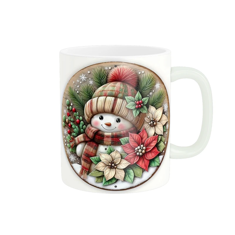 ماگ پاد آفرین طرح آدم برفی کد 3534