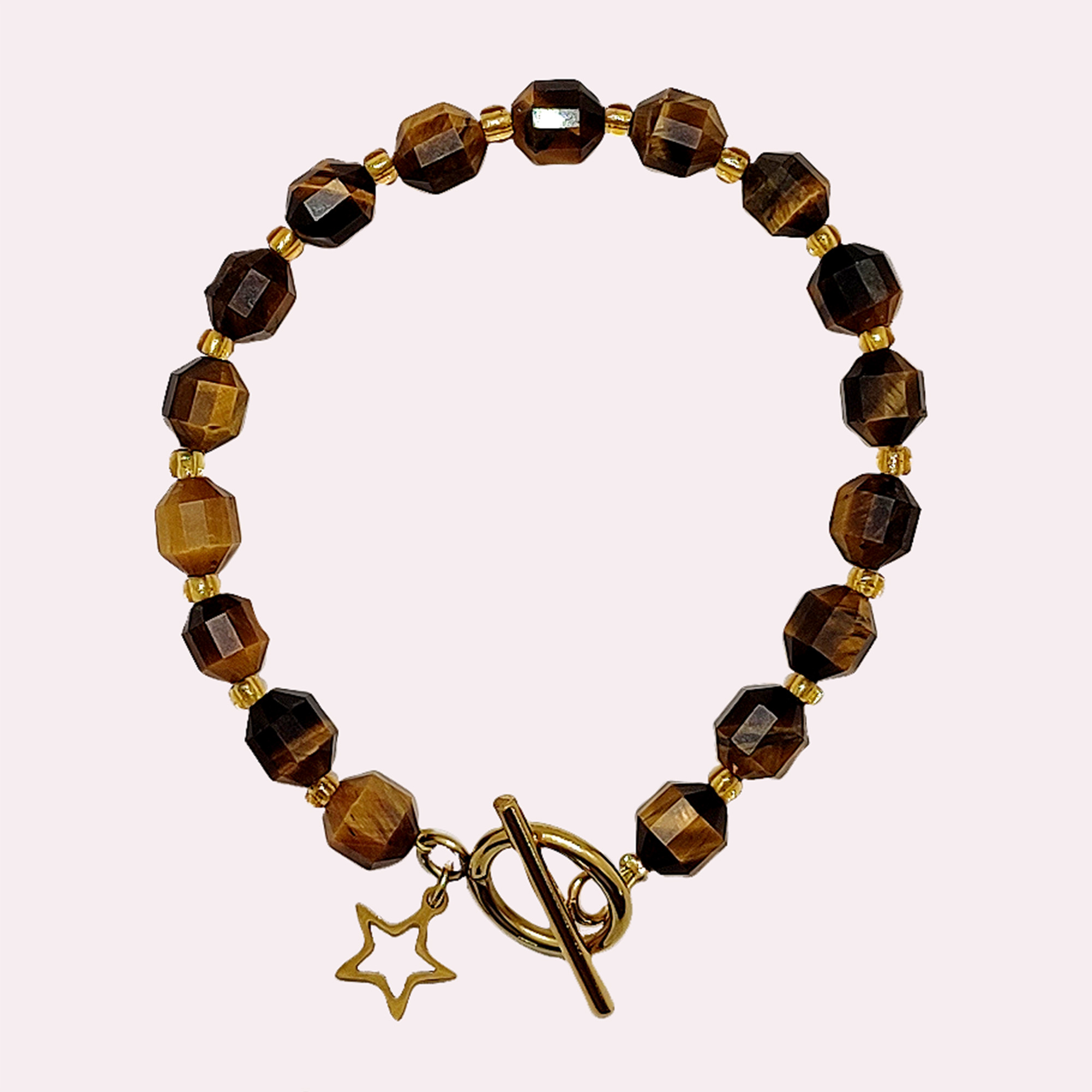 دستبند زنانه مدل چشم ببر با قفل تی