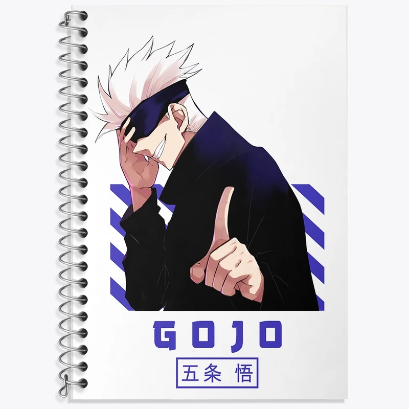 دفتر زبان 50 برگ خندالو مدل سه خط طرح گوجو ساتورو انیمه جوجوتسو کایزن کد F1599