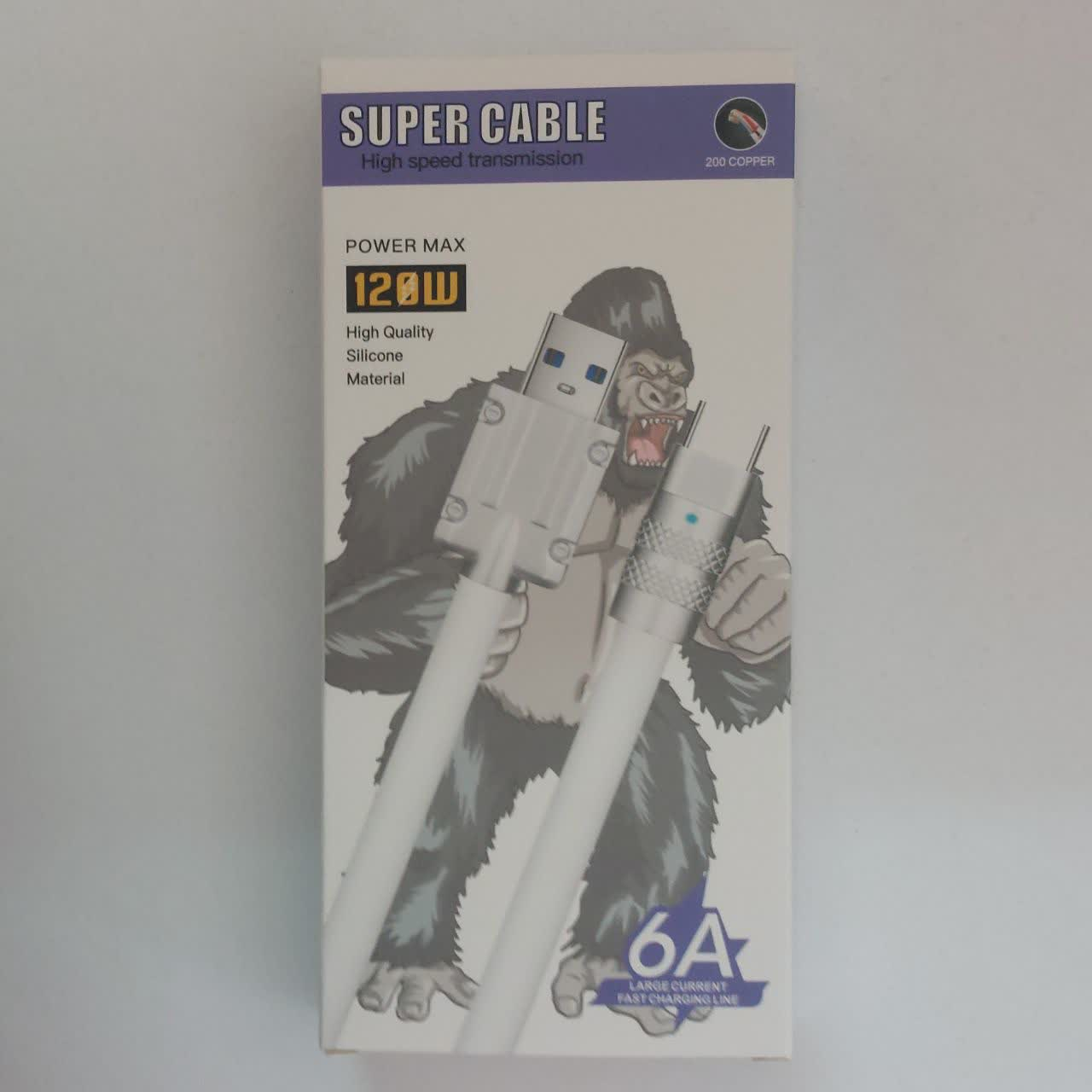 کابل تبدیل  USB به USB-C سوپر فست مدل 120W طول 1.2 متر