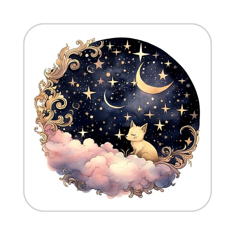 زیر لیوانی کاکتی طرح ماه و ستاره مدل mp54659