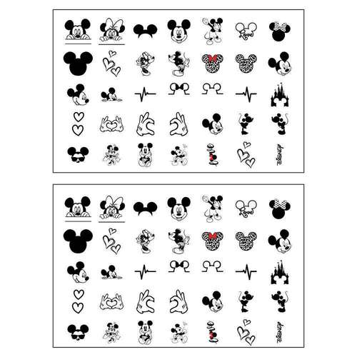 برچسب لنز ناخن طرح میکی فانتزی کد M2T210 مجموعه 2 عددی