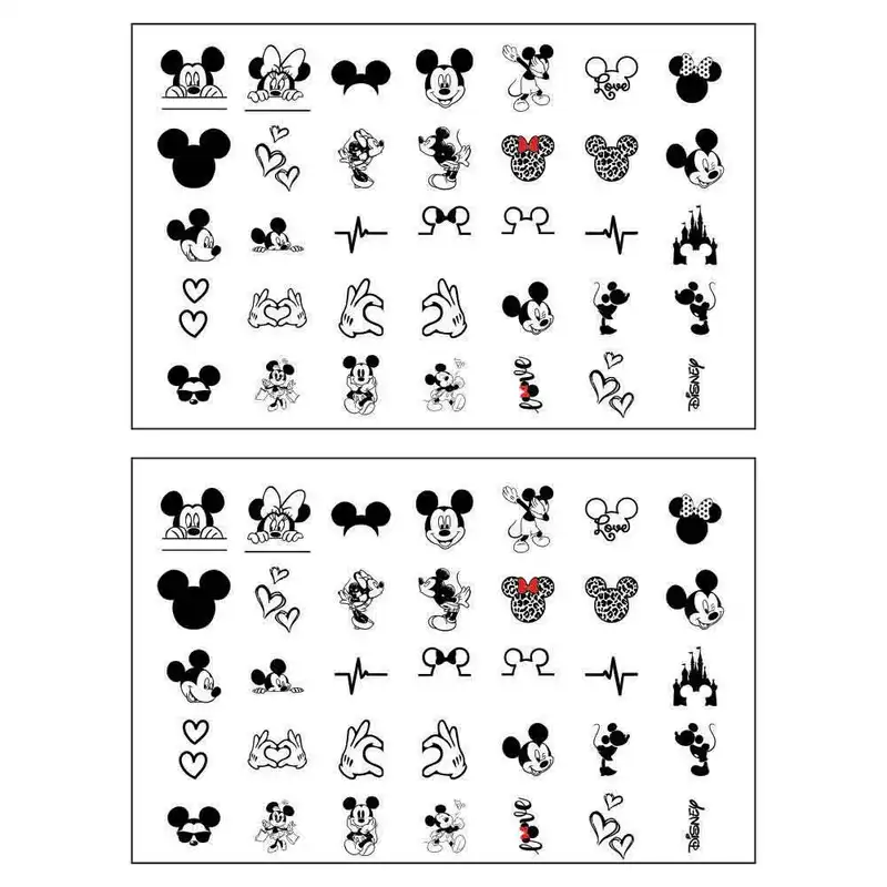 برچسب لنز ناخن طرح میکی فانتزی کد M2T210 مجموعه 2 عددی