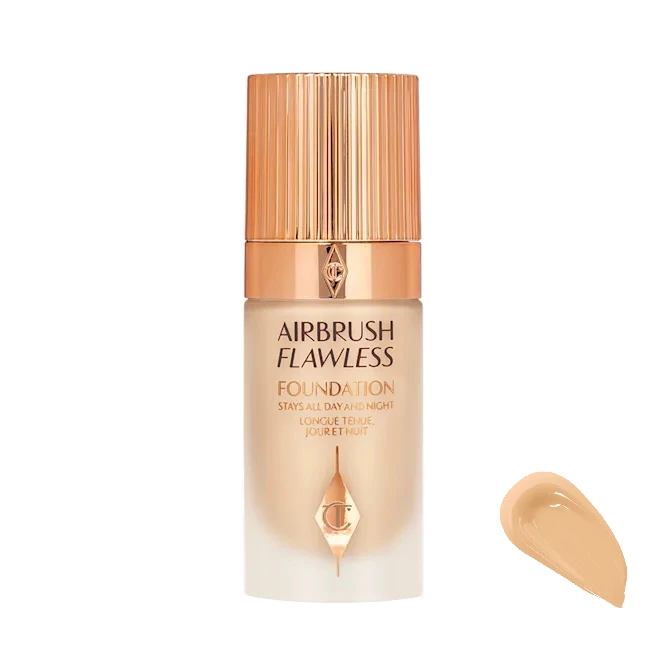 کرم پودر مایع SPF0 شارلوت تیلبری مدل Air Brush Warm شماره 4 مناسب برای انواع پوست حجم 30 میلی لیتر