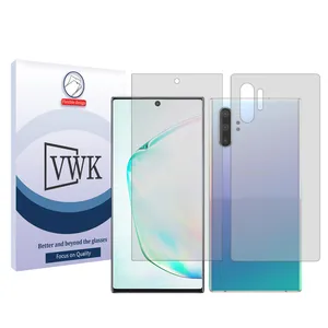 VWK Tough model transparent screen protector suitable for Samsung Galaxy Note10 Plus 5G mobile phone along with the back protector