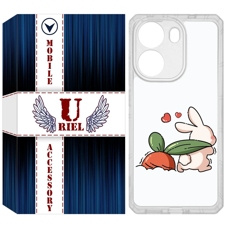 کاور یوریل مدل Clear کد 71 طرح خرگوش مناسب برای گوشی موبایل شیائومی Poco X7 Pro