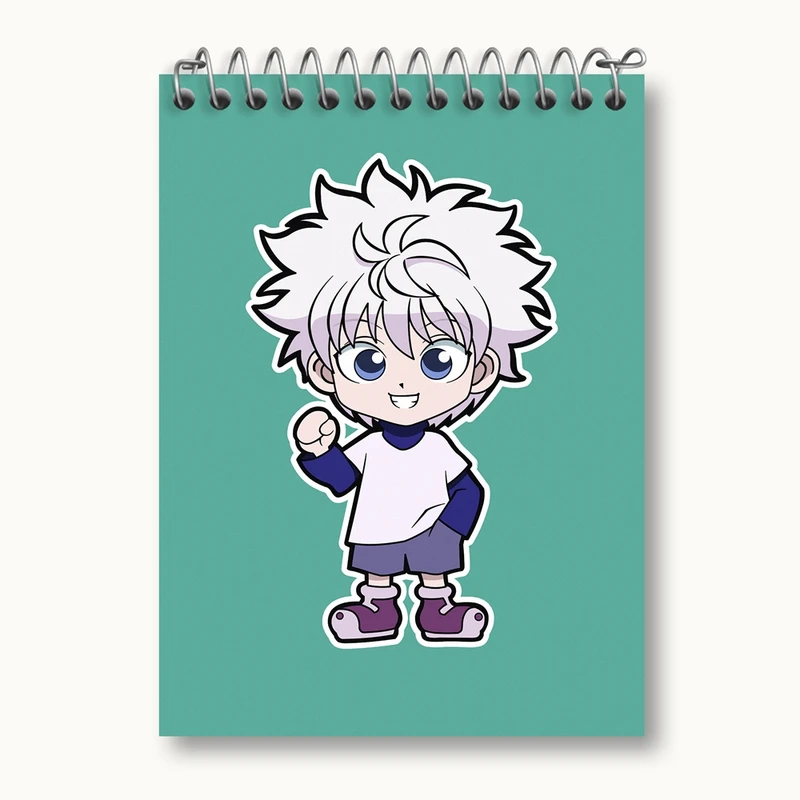 دفتر یادداشت 50 برگ خندالو مدل کیلوا زولدیک انیمه هانتر ایکس هانتر Hunter × Hunter کد 10741