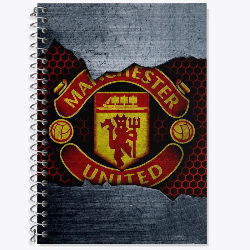 دفتر زبان 50 برگ خندالو مدل دو خط طرح باشگاه منچستر یونایتد کد 26488