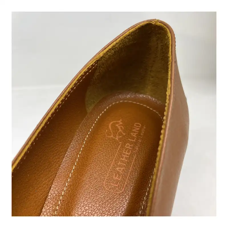 کفش زنانه سرزمین چرم کد 1417 رنگ عسلی