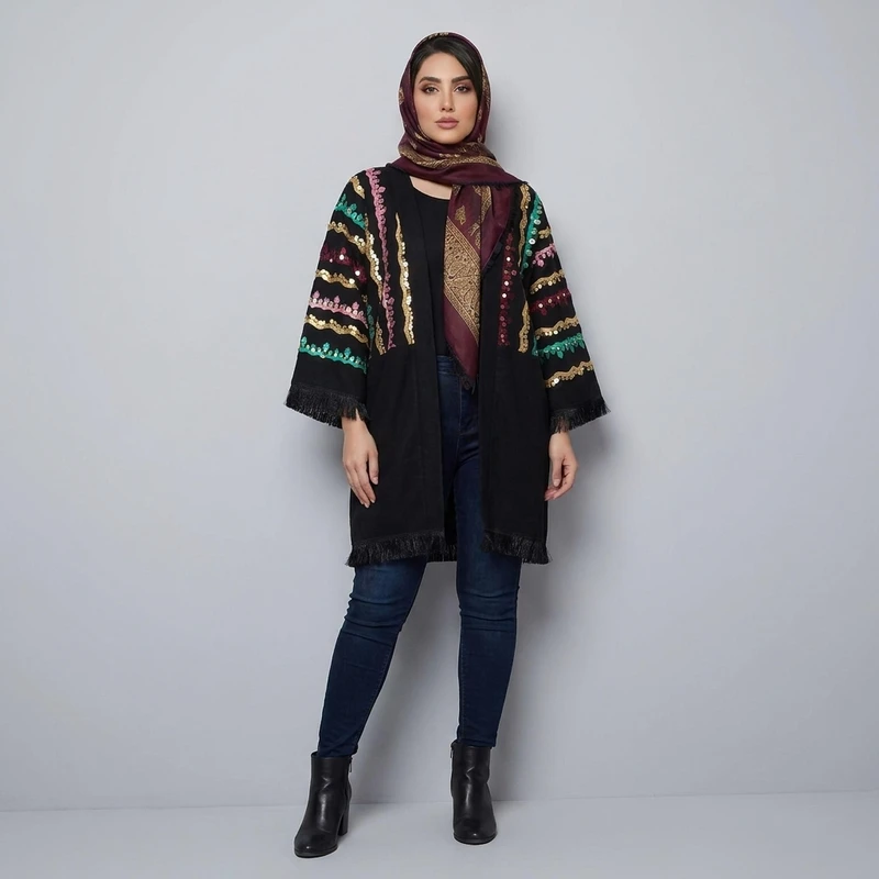 مانتو زنانه مدل لینن سوزندوزی 