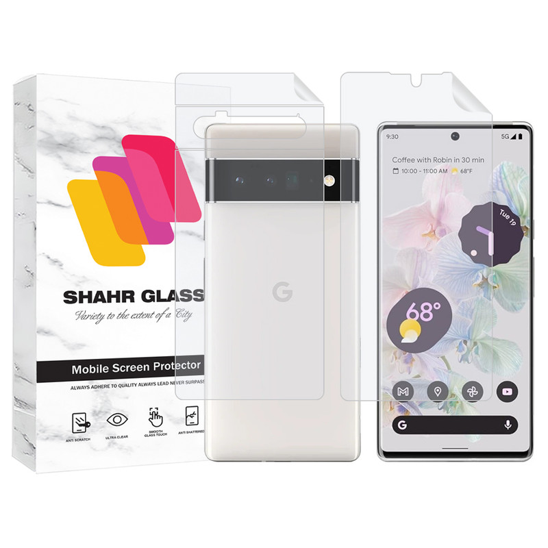 محافظ صفحه نمایش شهر گلس مدل MTNANFBSH مناسب برای گوشی موبایل گوگل Pixel 6 Pro به همراه محافظ پشت گوشی
